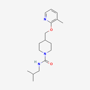 molecular formula C17H27N3O2 B2371221 N-(2-Methylpropyl)-4-[(3-methylpyridin-2-yl)oxymethyl]piperidine-1-carboxamide CAS No. 2380033-10-1