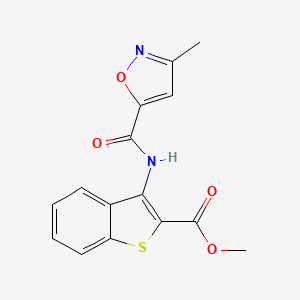 molecular formula C15H12N2O4S B2371246 Methyl 3-(3-methylisoxazole-5-carboxamido)benzo[b]thiophene-2-carboxylate CAS No. 946318-85-0