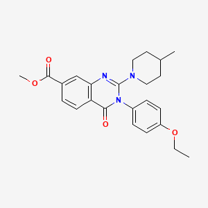 molecular formula C24H27N3O4 B2371263 Methyl 3-(4-ethoxyphenyl)-2-(4-methylpiperidin-1-yl)-4-oxo-3,4-dihydroquinazoline-7-carboxylate CAS No. 1251548-69-2