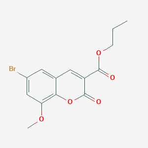 molecular formula C14H13BrO5 B2371289 propyl 6-bromo-8-methoxy-2-oxo-2H-chromene-3-carboxylate CAS No. 898501-43-4
