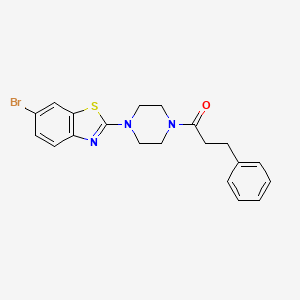 molecular formula C20H20BrN3OS B2371329 1-[4-(6-bromo-1,3-benzothiazol-2-yl)piperazin-1-yl]-3-phenylpropan-1-one CAS No. 897473-22-2