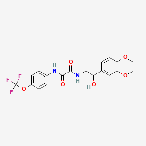 molecular formula C19H17F3N2O6 B2371341 N1-(2-(2,3-dihydrobenzo[b][1,4]dioxin-6-yl)-2-hydroxyethyl)-N2-(4-(trifluoromethoxy)phenyl)oxalamide CAS No. 2034418-60-3