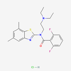 molecular formula C22H26ClF2N3OS B2371342 N-(2-(diethylamino)ethyl)-N-(5,7-dimethylbenzo[d]thiazol-2-yl)-2,6-difluorobenzamide hydrochloride CAS No. 1052535-30-4