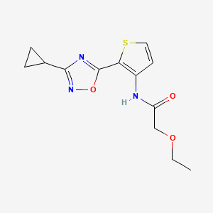 molecular formula C13H15N3O3S B2371355 N-[2-(3-cyclopropyl-1,2,4-oxadiazol-5-yl)thiophen-3-yl]-2-ethoxyacetamide CAS No. 1795297-44-7
