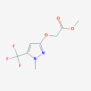 B2371365 methyl 2-{[1-methyl-5-(trifluoromethyl)-1H-3-pyrazolyl]oxy}acetate CAS No. 754983-43-2