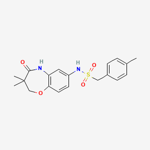 molecular formula C19H22N2O4S B2371389 N-(3,3-dimethyl-4-oxo-2,3,4,5-tetrahydrobenzo[b][1,4]oxazepin-7-yl)-1-(p-tolyl)methanesulfonamide CAS No. 922133-80-0
