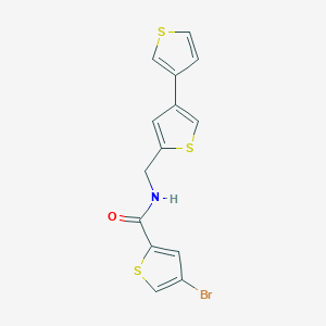 molecular formula C14H10BrNOS3 B2371413 N-({[3,3'-bithiophene]-5-yl}methyl)-4-bromothiophene-2-carboxamide CAS No. 2379985-83-6