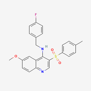 molecular formula C24H21FN2O3S B2371428 N-(4-fluorobenzyl)-6-methoxy-3-tosylquinolin-4-amine CAS No. 895649-66-8