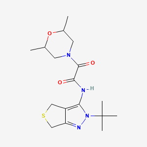 molecular formula C17H26N4O3S B2371489 N-(2-(tert-butyl)-4,6-dihydro-2H-thieno[3,4-c]pyrazol-3-yl)-2-(2,6-dimethylmorpholino)-2-oxoacetamide CAS No. 899994-19-5