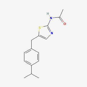 molecular formula C15H18N2OS B2371493 N-[5-[(4-propan-2-ylphenyl)methyl]-1,3-thiazol-2-yl]acetamide CAS No. 878677-78-2