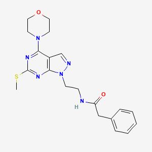 molecular formula C20H24N6O2S B2371515 N-(2-(6-(methylthio)-4-morpholino-1H-pyrazolo[3,4-d]pyrimidin-1-yl)ethyl)-2-phenylacetamide CAS No. 941985-99-5