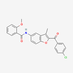 molecular formula C24H18ClNO4 B2371537 N-[2-(4-chlorobenzoyl)-3-methyl-1-benzofuran-5-yl]-2-methoxybenzamide CAS No. 923194-79-0