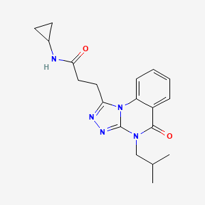 molecular formula C19H23N5O2 B2371539 N-cyclopropyl-3-[4-(2-methylpropyl)-5-oxo-4H,5H-[1,2,4]triazolo[4,3-a]quinazolin-1-yl]propanamide CAS No. 902929-47-9