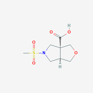molecular formula C8H13NO5S B2371617 rac-(3aR,6aR)-5-methanesulfonyl-hexahydro-1H-furo[3,4-c]pyrrole-3a-carboxylicacid CAS No. 2166008-17-7