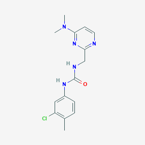 molecular formula C15H18ClN5O B2371618 1-(3-Chloro-4-methylphenyl)-3-((4-(dimethylamino)pyrimidin-2-yl)methyl)urea CAS No. 1797812-33-9