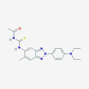 molecular formula C20H24N6OS B237162 N-acetyl-N'-{2-[4-(diethylamino)phenyl]-6-methyl-2H-1,2,3-benzotriazol-5-yl}thiourea 