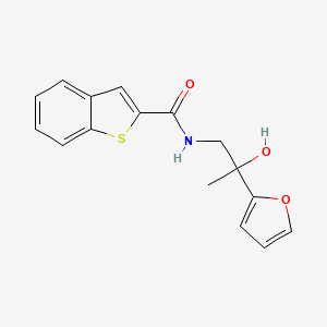molecular formula C16H15NO3S B2371631 N-[2-(furan-2-yl)-2-hydroxypropyl]-1-benzothiophene-2-carboxamide CAS No. 2034572-70-6