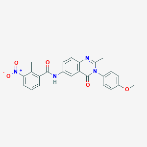 molecular formula C24H20N4O5 B2371633 N-(3-(4-methoxyphenyl)-2-methyl-4-oxo-3,4-dihydroquinazolin-6-yl)-2-methyl-3-nitrobenzamide CAS No. 1172335-08-8