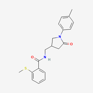 molecular formula C20H22N2O2S B2371635 N-{[1-(4-methylphenyl)-5-oxopyrrolidin-3-yl]methyl}-2-(methylsulfanyl)benzamide CAS No. 954676-47-2