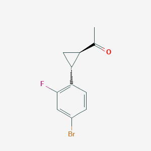 molecular formula C11H10BrFO B2371636 1-[(1R,2R)-2-(4-Bromo-2-fluorophenyl)cyclopropyl]ethanone CAS No. 1807939-81-6
