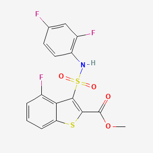 molecular formula C16H10F3NO4S2 B2371648 Methyl 3-[(2,4-difluorophenyl)sulfamoyl]-4-fluoro-1-benzothiophene-2-carboxylate CAS No. 950446-11-4
