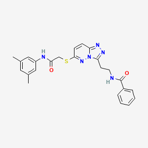 molecular formula C24H24N6O2S B2371651 N-(2-(6-((2-((3,5-dimethylphenyl)amino)-2-oxoethyl)thio)-[1,2,4]triazolo[4,3-b]pyridazin-3-yl)ethyl)benzamide CAS No. 872993-81-2