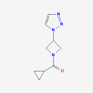 molecular formula C9H12N4O B2371684 (3-(1H-1,2,3-triazol-1-yl)azetidin-1-yl)(cyclopropyl)methanone CAS No. 2201698-63-5