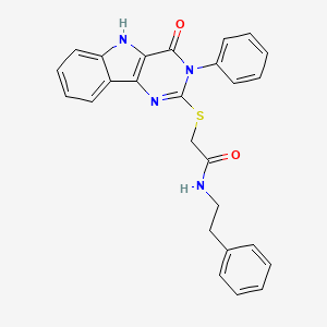 2-((4-oxo-3-phenyl-4,5-dihydro-3H-pyrimido[5,4-b]indol-2-yl)thio)-N-phenethylacetamide