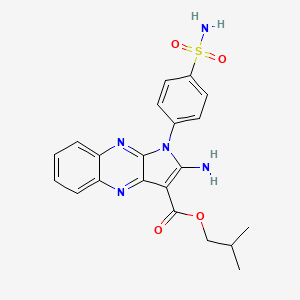 molecular formula C21H21N5O4S B2371736 isobutyl 2-amino-1-(4-sulfamoylphenyl)-1H-pyrrolo[2,3-b]quinoxaline-3-carboxylate CAS No. 799831-75-7