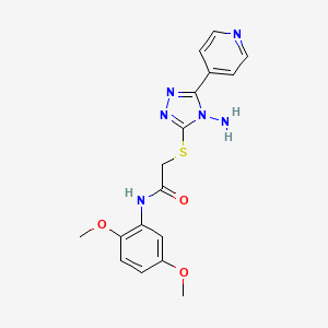 2-[(4-amino-5-pyridin-4-yl-1,2,4-triazol-3-yl)sulfanyl]-N-(2,5-dimethoxyphenyl)acetamide