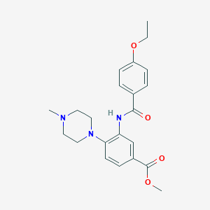 molecular formula C22H27N3O4 B237175 METHYL 3-(4-ETHOXYBENZAMIDO)-4-(4-METHYLPIPERAZIN-1-YL)BENZOATE 