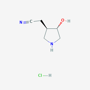 B2371763 2-((3R,4S)-4-Hydroxypyrrolidin-3-yl)acetonitrile hydrochloride CAS No. 2227679-49-2