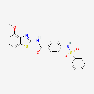 molecular formula C21H17N3O4S2 B2371778 N-(4-methoxybenzo[d]thiazol-2-yl)-4-(phenylsulfonamido)benzamide CAS No. 886900-85-2