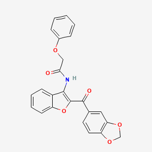 molecular formula C24H17NO6 B2371788 N-(2-(benzo[d][1,3]dioxole-5-carbonyl)benzofuran-3-yl)-2-phenoxyacetamide CAS No. 886181-08-4