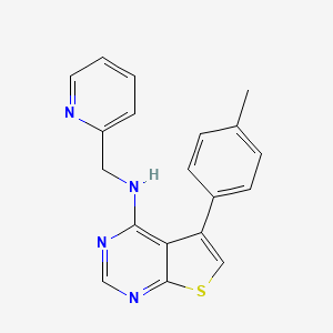 molecular formula C19H16N4S B2371806 5-(4-methylphenyl)-N-(pyridin-2-ylmethyl)thieno[2,3-d]pyrimidin-4-amine CAS No. 726160-12-9