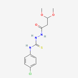 molecular formula C12H16ClN3O3S B2371837 N-(4-chlorophenyl)-2-(3,3-dimethoxypropanoyl)-1-hydrazinecarbothioamide CAS No. 477851-04-0