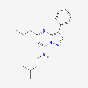 molecular formula C20H26N4 B2371850 N-(3-methylbutyl)-3-phenyl-5-propylpyrazolo[1,5-a]pyrimidin-7-amine CAS No. 890627-92-6