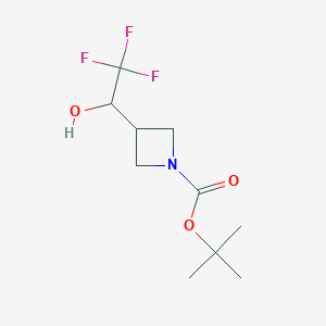 molecular formula C10H16F3NO3 B2371879 Tert-butyl 3-(2,2,2-trifluoro-1-hydroxyethyl)azetidine-1-carboxylate CAS No. 1628733-94-7