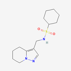 molecular formula C14H23N3O2S B2371885 N-((4,5,6,7-tetrahydropyrazolo[1,5-a]pyridin-3-yl)methyl)cyclohexanesulfonamide CAS No. 2034589-43-8