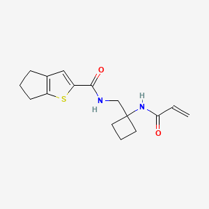 molecular formula C16H20N2O2S B2371899 N-[[1-(Prop-2-enoylamino)cyclobutyl]methyl]-5,6-dihydro-4H-cyclopenta[b]thiophene-2-carboxamide CAS No. 2418647-79-5