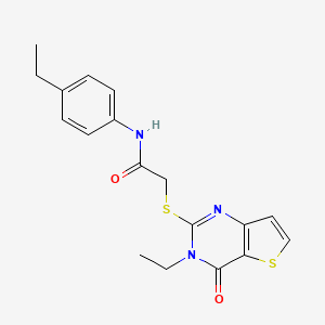 2-[(3-ethyl-4-oxo-3,4-dihydrothieno[3,2-d]pyrimidin-2-yl)sulfanyl]-N-(4-ethylphenyl)acetamide