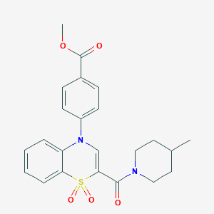 methyl 4-{2-[(4-methylpiperidin-1-yl)carbonyl]-1,1-dioxido-4H-1,4-benzothiazin-4-yl}benzoate