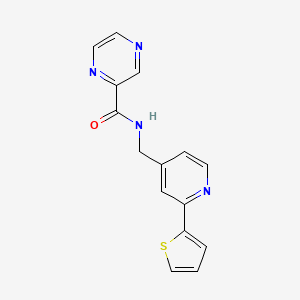 N-((2-(thiophen-2-yl)pyridin-4-yl)methyl)pyrazine-2-carboxamide