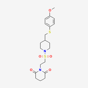 1-(2-((4-(((4-Methoxyphenyl)thio)methyl)piperidin-1-yl)sulfonyl)ethyl)piperidine-2,6-dione