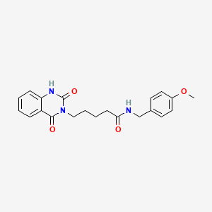 molecular formula C21H23N3O4 B2371939 5-(2,4-dioxo-1H-quinazolin-3-yl)-N-[(4-methoxyphenyl)methyl]pentanamide CAS No. 896354-82-8