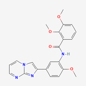 molecular formula C22H20N4O4 B2371971 N-(5-{imidazo[1,2-a]pyrimidin-2-yl}-2-methoxyphenyl)-2,3-dimethoxybenzamide CAS No. 862810-75-1