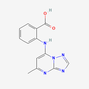 molecular formula C13H11N5O2 B2371985 2-(5-Methyl-[1,2,4]triazolo[1,5-a]pyrimidin-7-ylamino)-benzoic acid CAS No. 392739-38-7