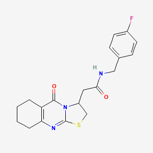 molecular formula C19H20FN3O2S B2372013 N-(4-fluorobenzyl)-2-(5-oxo-3,5,6,7,8,9-hexahydro-2H-thiazolo[2,3-b]quinazolin-3-yl)acetamide CAS No. 1021060-26-3