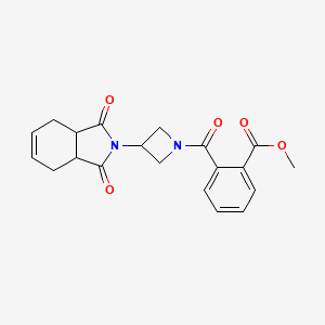 molecular formula C20H20N2O5 B2372019 methyl 2-(3-(1,3-dioxo-3a,4,7,7a-tetrahydro-1H-isoindol-2(3H)-yl)azetidine-1-carbonyl)benzoate CAS No. 1903141-42-3
