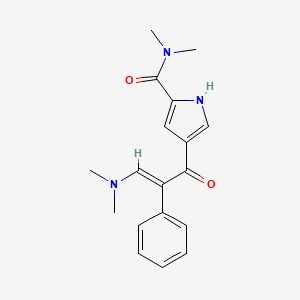 molecular formula C18H21N3O2 B2372045 4-[3-(dimethylamino)-2-phenylacryloyl]-N,N-dimethyl-1H-pyrrole-2-carboxamide CAS No. 338403-38-6